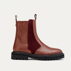 Cheap Claris Virot Ziggy Boots Hot Wine And Bark Leather