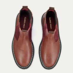Cheap Claris Virot Ziggy Boots Hot Wine And Bark Leather