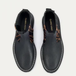Online Claris Virot Ziggy Boots Black And Ocelot Leather